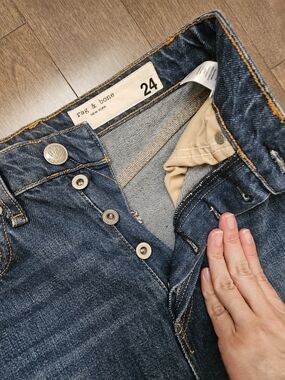 rag & bone Indigo Button-Fly Jeans